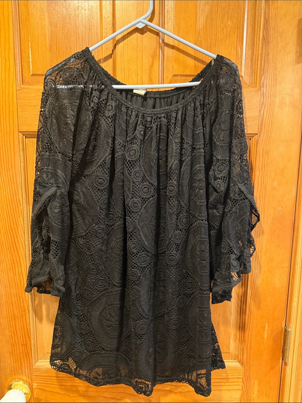 NWT Lildy black full lace tunic size L -Xlarge.